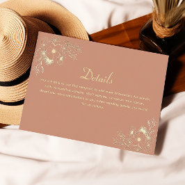 Informações Cartão de Gabinete de Detalhes de Casamento Terrac