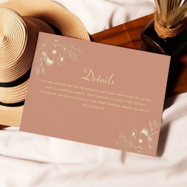 Informações Cartão de Gabinete de Detalhes de Casamento Terrac (Criador carregado)