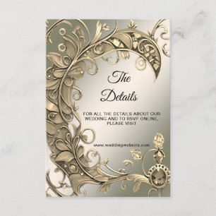 Informações Cartão de gabinete de detalhes decorativo Dourado 