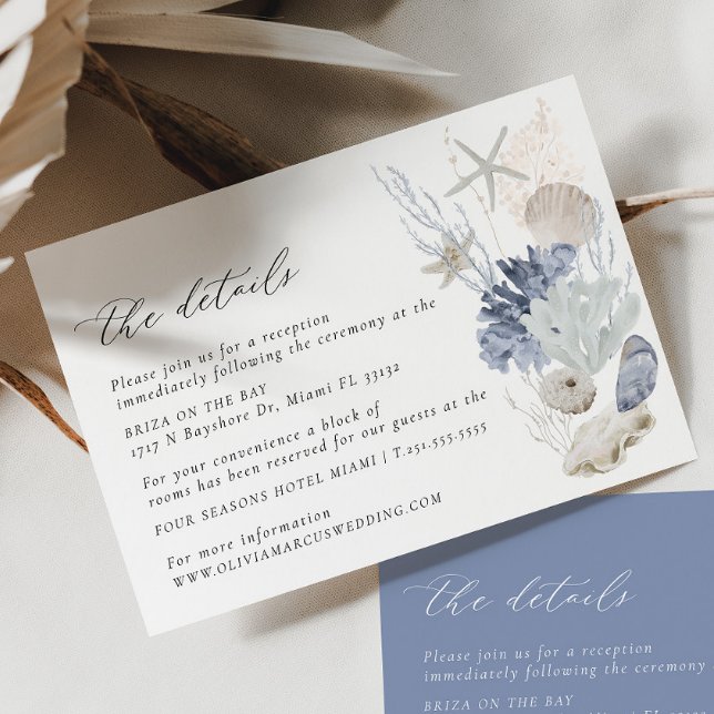 Informações Cartão de Gabinete de Detalhes do Casamento Elegan (Details Card 2 Colors)