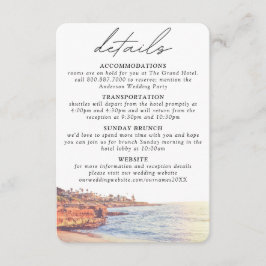 Informações Cartão de Gabinete de Detalhes do Casamento La Jol