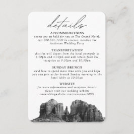 Informações Cartão de Gabinete de Detalhes do Casamento Sedona