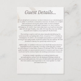 Informações Cartão de Gabinete de Detalhes do Convidado Casado