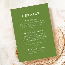 Informações Cartão de Gabinete de Detalhes Elegante Verde Trop