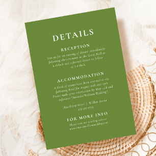Informações Cartão de Gabinete de Detalhes Elegante Verde Trop