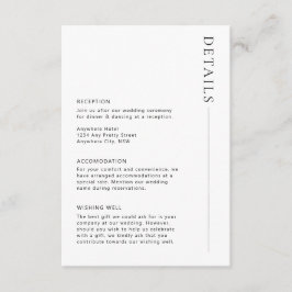 Informações Cartão de gabinete de detalhes moderno minimalista