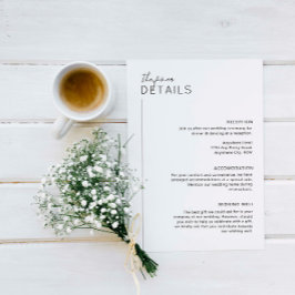 Informações Cartão de gabinete de detalhes moderno minimalista