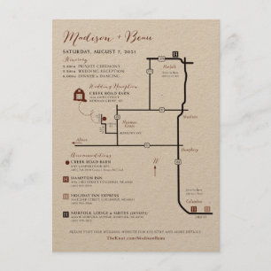 Informações Cartão de Gabinete de Mapa de Casamento - PERSONA