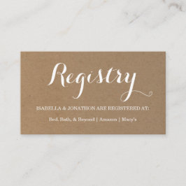 Informações Cartão de Gabinete de Registro do Gift