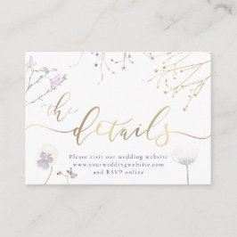 Informações Cartão de Gabinete de Site de Casamento de Flores 