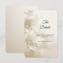 Informações Cartão de Gabinete Detalhado das Flores Brancas de
