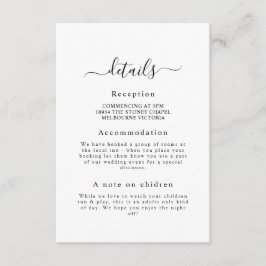 Informações Cartão de Gabinete Detalhado de Casamento Clássico