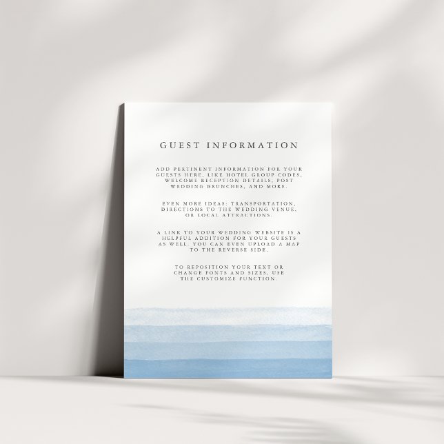 Informações Cartão de Gabinete Dip Dye Guest Details | Céu (Criador carregado)