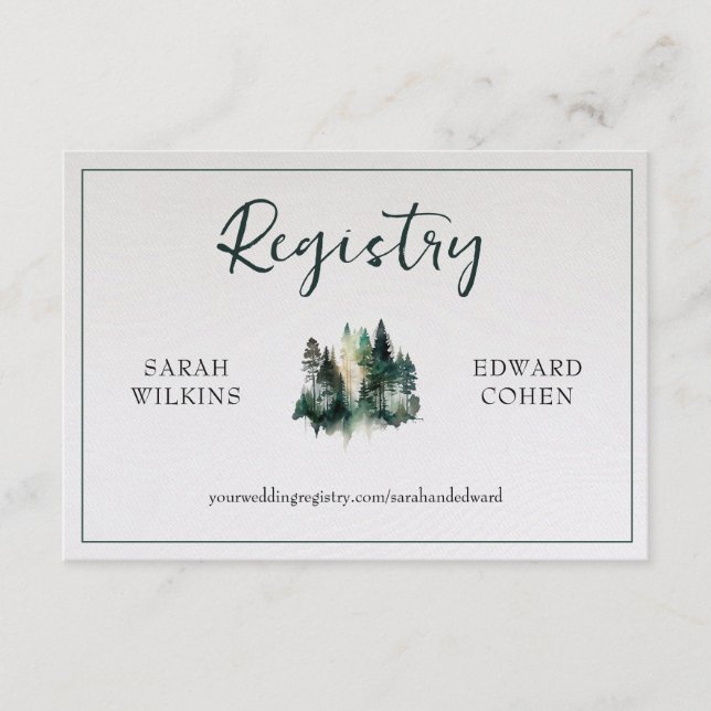 Informações Cartão de Gabinete do Registro, Floresta de Aquare (Frente)