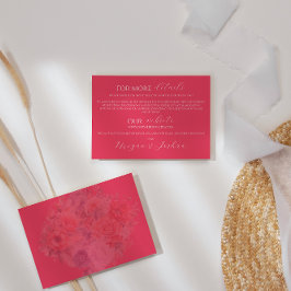 Informações Cartão de Gabinete para Detalhes de Casamento Rosa