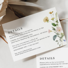 Informações Cartão de Gabinete para Detalhes do Casamento Flor