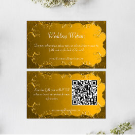 Informações Cartão de Gabinete para Site de Casamento Dourado