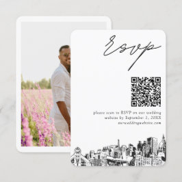 Informações Cartão de gabinete pequeno RSVP de código QR para