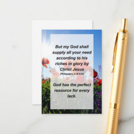Informações Cartão de gabinete Philippians 4:19 Mas meu Deus d