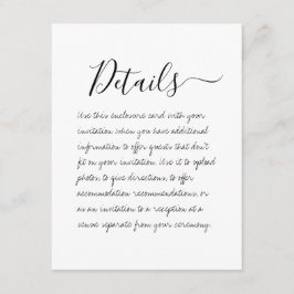 Informações Cartão de Gabinete Pormenores de Casamento Manuscr