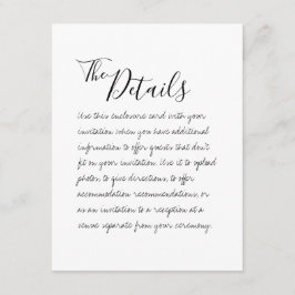 Informações Cartão de Gabinete Pormenores de Casamento Manuscr
