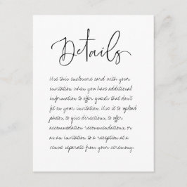 Informações Cartão de Gabinete Pormenores de Casamento Manuscr