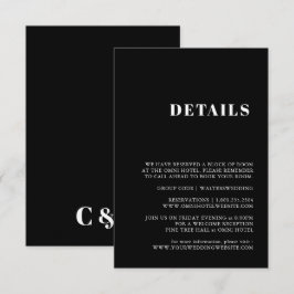 Informações Cartão de gabinete preto e branco Elegante e Trend