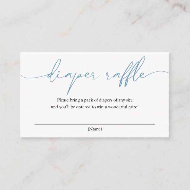 Informações Cartão de Gabinete Raffle Fralda de Caligrafia Azu (Frente)