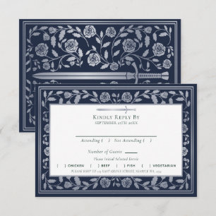 Informações Cartão de Gabinete RSVP de Casamento de Espada Med