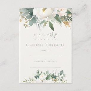 Informações Cartão de Gabinete RSVP de Casamento Floral Eucaly