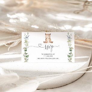 Informações Cartão de gabinete RSVP de urso Eucalyptus