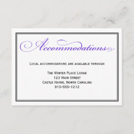 Informações Cartão de Hospedagem de Casamento em Letra Formal 