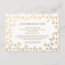 Informações Cartão de Hospedagem Folhas de Outono Elegantes Do