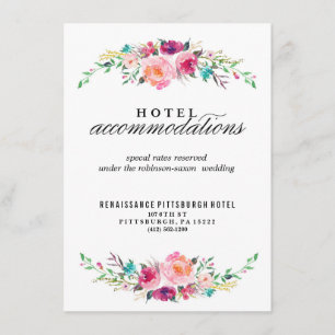 Informações Cartão de Hotel Bohemian Floral Wedding