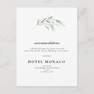Informações Cartão de Hotel de Casamento com Vegetação Exubera