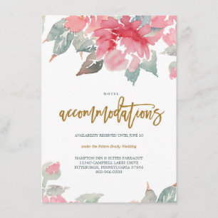 Informações Cartão de hotel WATERCOLOR GARDEN WEDDING