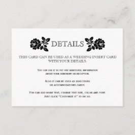 Informações Cartão de identidade de rosas brancos pretos