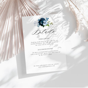 Informações Cartão de identidade floral azul-marinho