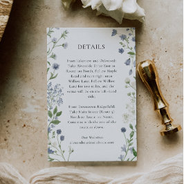 Informações Cartão de Identificação de Casamento de Flor Selva