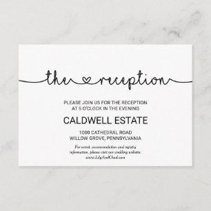 Informações Cartão de Inclusão da Recepção de Noivado Love Hea