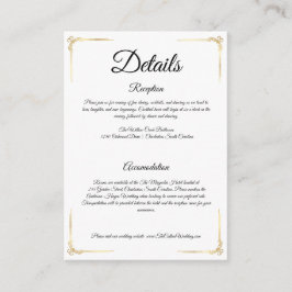 Informações Cartão de inclusão de casamento elegante com detal