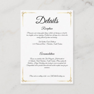 Informações Cartão de inclusão de casamento elegante com detal