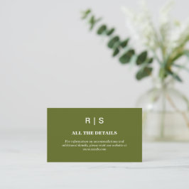 Informações Cartão de Inclusão de Casamento em Verde Salvia co