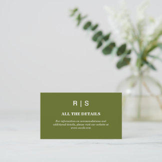 Informações Cartão de Inclusão de Casamento em Verde Salvia co