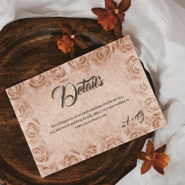 Informações Cartão de inclusão de casamento floral rústico vin