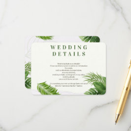 Informações Cartão de Inclusão de Casamento Tropical Romântico