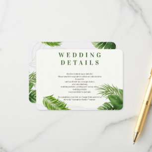 Informações Cartão de Inclusão de Casamento Tropical Romântico
