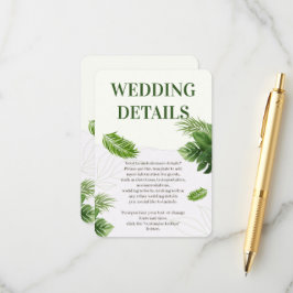 Informações Cartão de Inclusão de Casamento Tropical Romântico