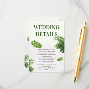 Informações Cartão de Inclusão de Casamento Tropical Romântico