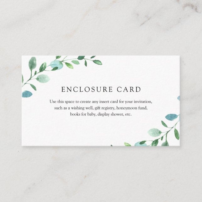 Informações Cartão de Inclusão de Eucalipto (Frente)